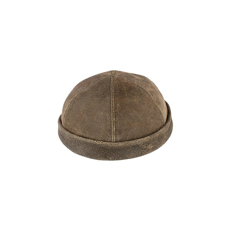 Bullani Docker Cap, Sailor Hat Made of 100% Leather, Made