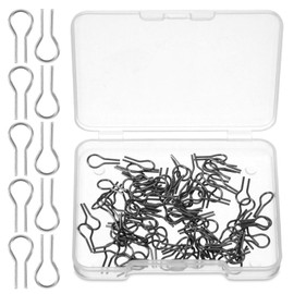 Ptwola 100 Pcs High Temperature Nichrome Wire Jump Rings R Shaped Nichrome Hooks Hanger Resistance Fire Burning Needle for Ceramic Bead Ornaments Porcelain Stoneware Glass Fusing Hobbyists DIY Pendant