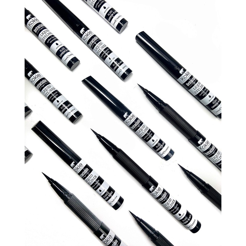 Kokie Retractable Liquid Eyeliner, Pointed Felt Tip, Waterproof & Smudge