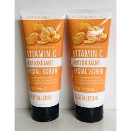 SJ Creations 2-Pack SJ Clinicals ~ Vitamin C Revitalizing Facial Scrub 6 oz ~ Antioxidant
