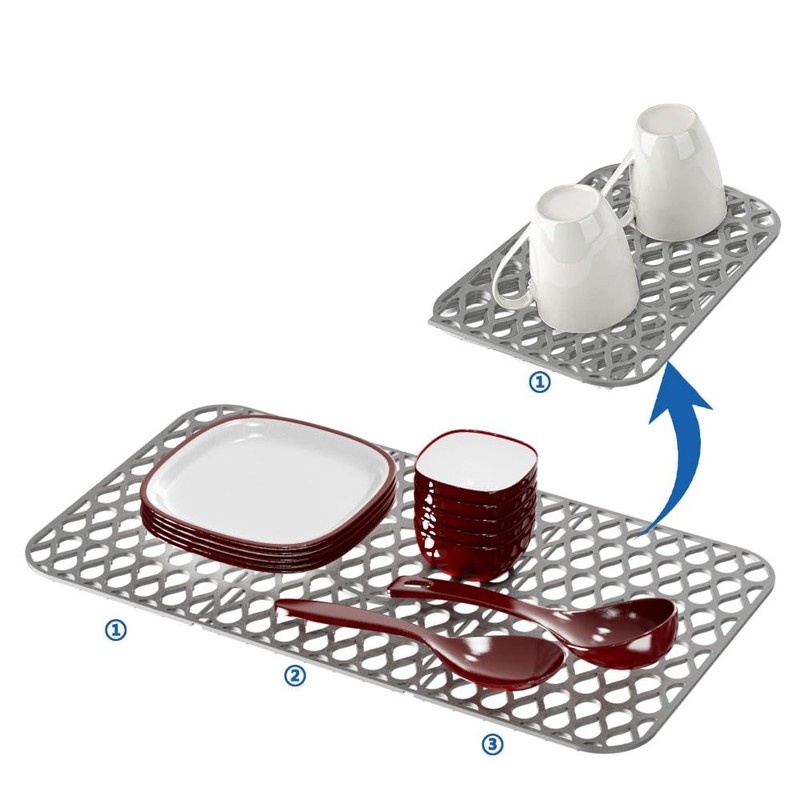 siawadeky シンクマット シリコン 断熱マット 裁断可能 水切りマット 滑り止め 乾燥マット プレートホルダー 傷防止