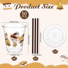 Sliner 50 Pack S'mores Party Supplies Plastic Cups with Lids