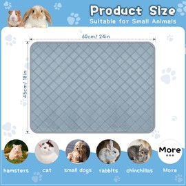 HOBBTREE 6 Packs Washable Guinea Pig Cage Liners, Waterproof Guinea Pig Pee Pads Reusable Absorbent Bedding Anti Slip Mats for Small Animals Bunny Rabbit Hamster (24 x 18in)