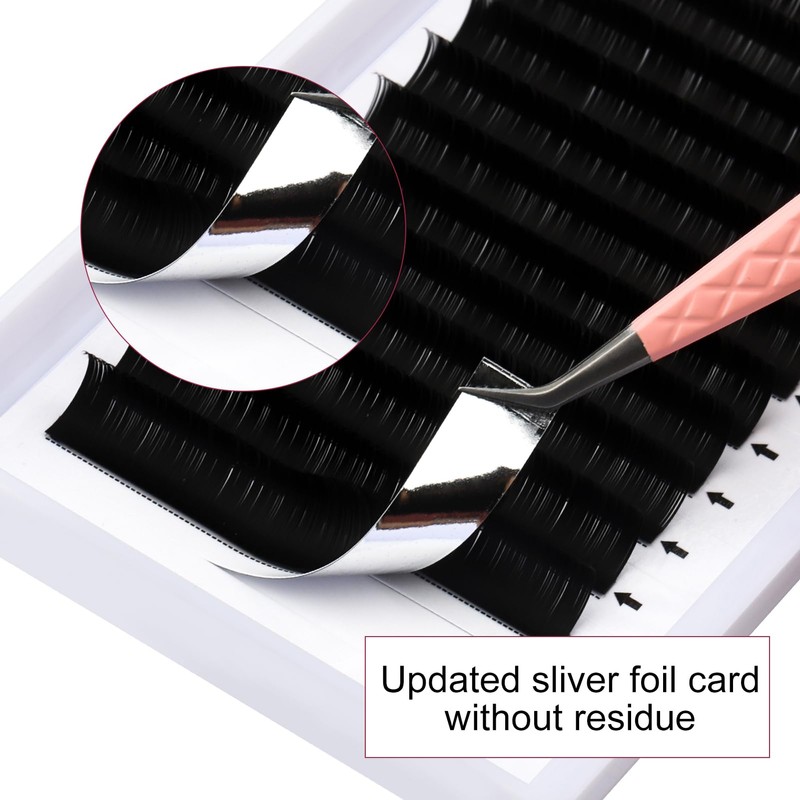 FADVAN Flat Lashes, 0.20D Curl Eyelash Extension, 1:1, Ellipse Flat