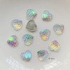 picocosmxiruo Mermaid Fish Scales 12x12mm,Iridescent Scale,10Pcs Resin Cabochons.Earring Making Jewelry