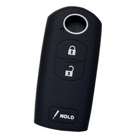 Silicone Key Fob Cover, Keyless Replacement Fit for Mazda CX7 CX9 CX5 CX3 Mazda 3 2010 2011 2012 2013 2014 2015 2016 2017 2018 2019 2020, 3 Buttons Key Fob Cover Protector (Black)