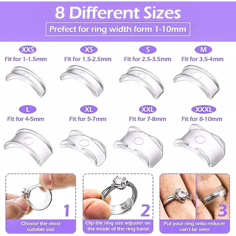 Unbranded 8 odd sizes - Invisible Ring Size Adjuster For