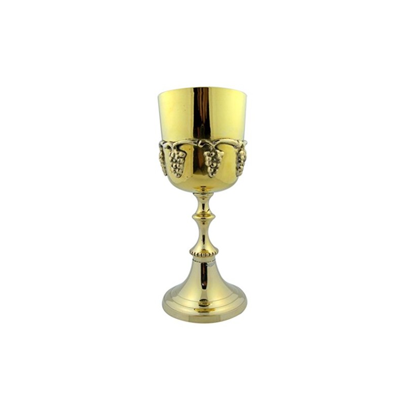 Needzo SVL 7 1/2" Polished Solid Brass Gold Communion Cup