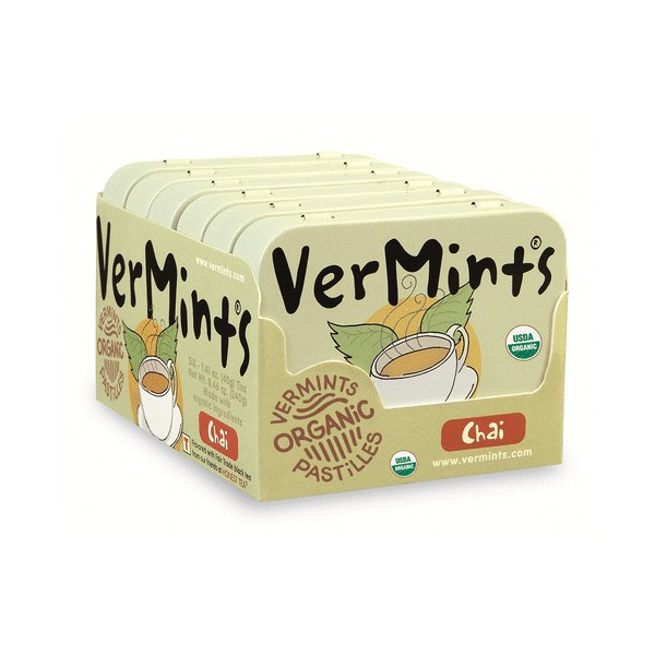 VerMints Organic Breath Mints, Chai / 6 pack