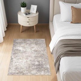 DMOYEST Area Rug Living Room Rugs - 2x3 Washable Soft Neutral Modern Abstract Low Pile Rug Carpet for Bedroom Dining Room Farmhouse Home Office - Brown