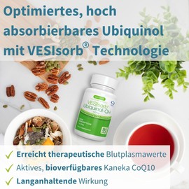 Igennus Healthcare Nutrition Vesisorb Ubiquinol 100mg, aktive Form von Coenzym Q10, bioverfgbares Antioxidant, Kaneka patentierte Formel, 90 Weichkapseln, von Igennus