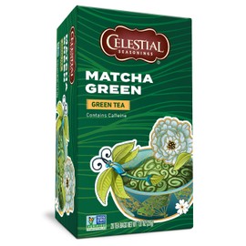 Celestial Seasonings Green Tea, Matcha Green, Contains Caffeine, 20 Tea Bags, Pack of 6 (Packaging May Vary)