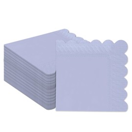 qiqee Jade Vine Purple Cocktail Dinner Napkins 5x5inch Disposable Beverage,Wedding, Birthday Party Dessert Wave Paper Napkins(120 Count)