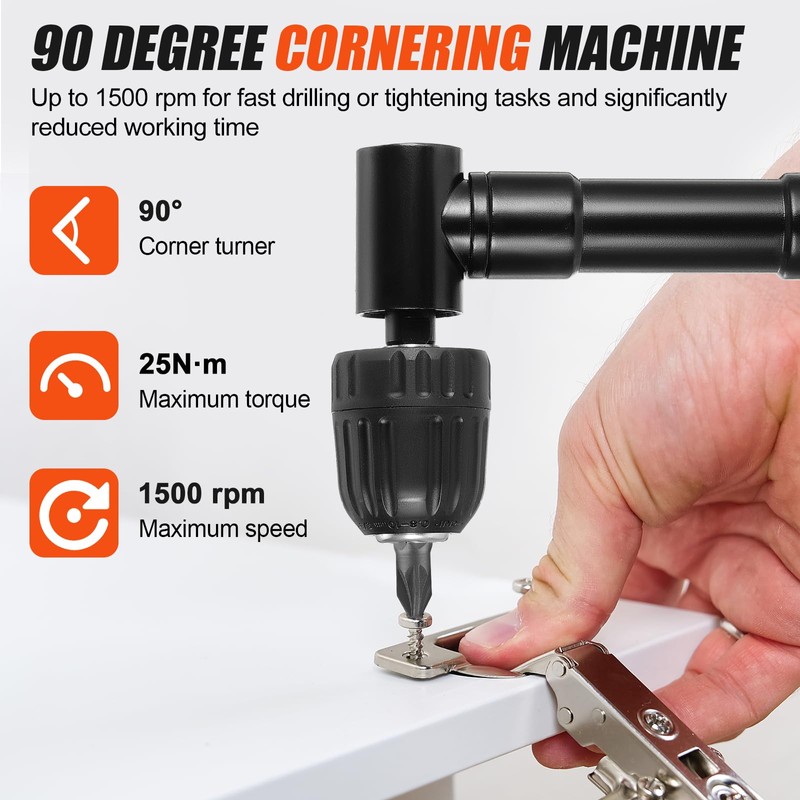 Faankiton 90°Right Angle Drill Attachment 0.8-10mm Right Angle Drill Chuck,