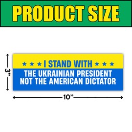 BAVAHA (3pcs) [10"x3"] I Stand with Ukrainian not The American Dictator Sticker Ukrainian Flag Ukraine Stickers Support Ukraine Freedom Decal Resist Political Decal for Car Truck Laptop Auto