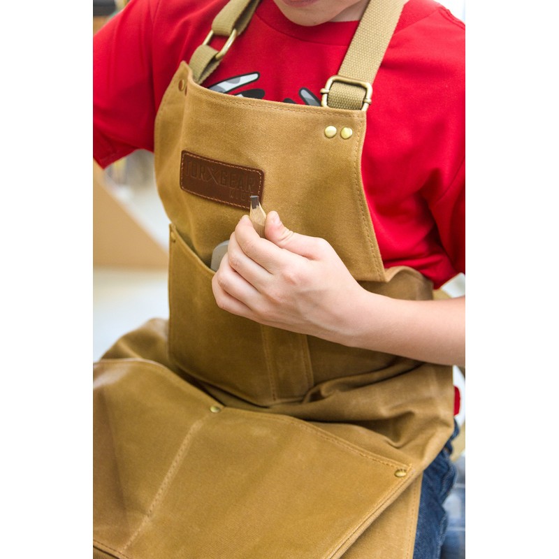 TorxGear Kids Child's Work Apron - Waxed Canvas Tool Apron