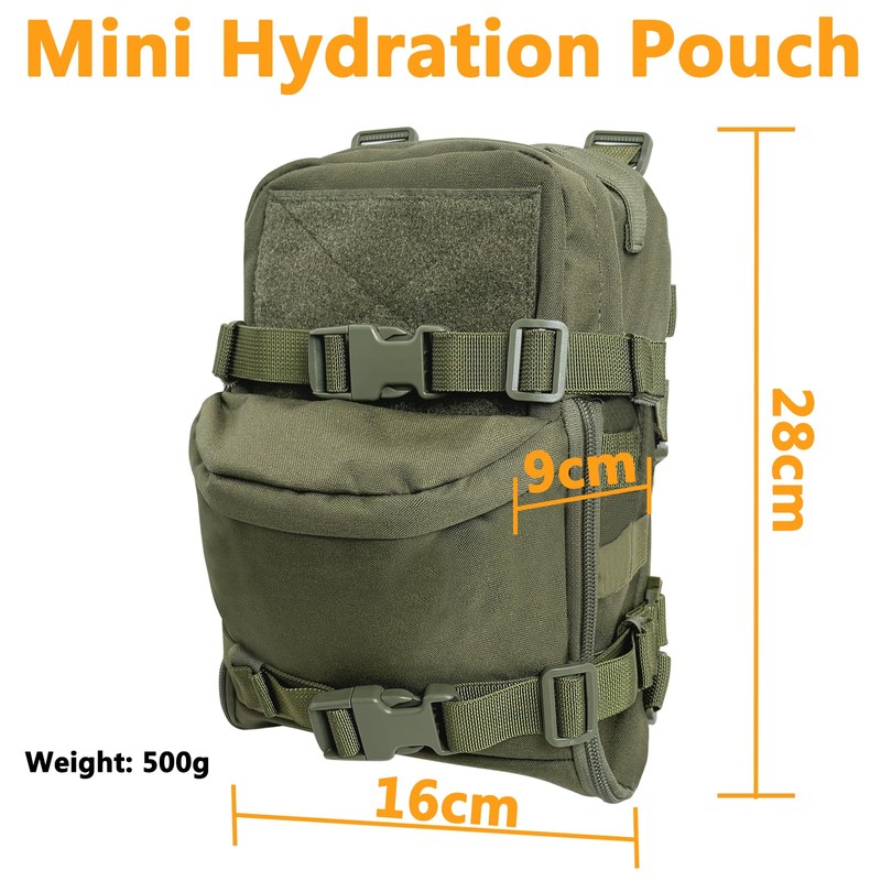 TWINFALCONS Tactical Hydration Backpack, Molle Backpack 500D Nylon Hydration Backpack