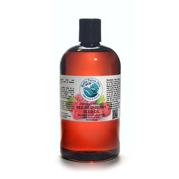 Red Raspberry Seed Oil 16 oz 100% Pure Cold-pressed Unrefined Organic - Bella Terra Oils