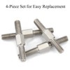 Pack of 4 Stainless Steel 304 Hexagonal Head Bolt Rods