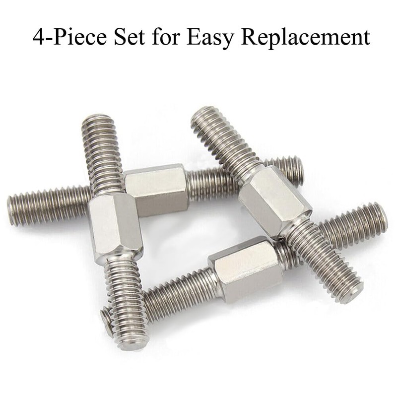 Pack of 4 Stainless Steel 304 Hexagonal Head Bolt Rods