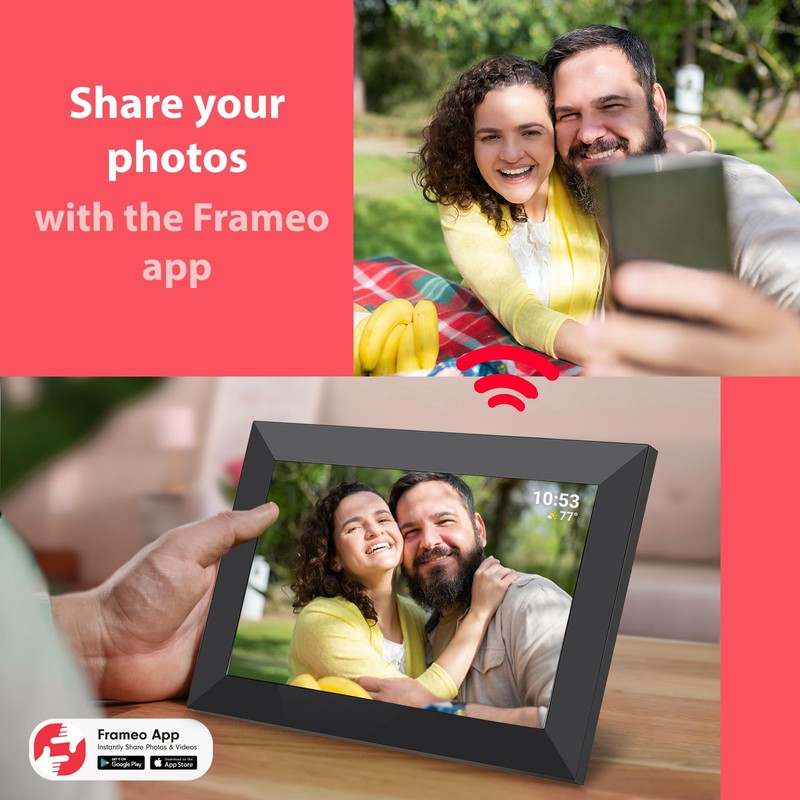 Frameo 10.1 Inch WiFi Digital Picture Frame with 32GB Storage,1280