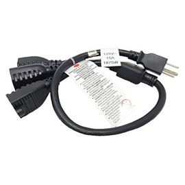 Micro Connectors, 36” 1-to-3 Heavy Duty 14 AWG Power Cord Splitter (NEMA 5-15P to NEMA 5-15R x 3) (M05-113YUL-36)
