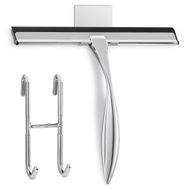 Stainless Steel Shower Squeegee with Silicone Blade and Hook