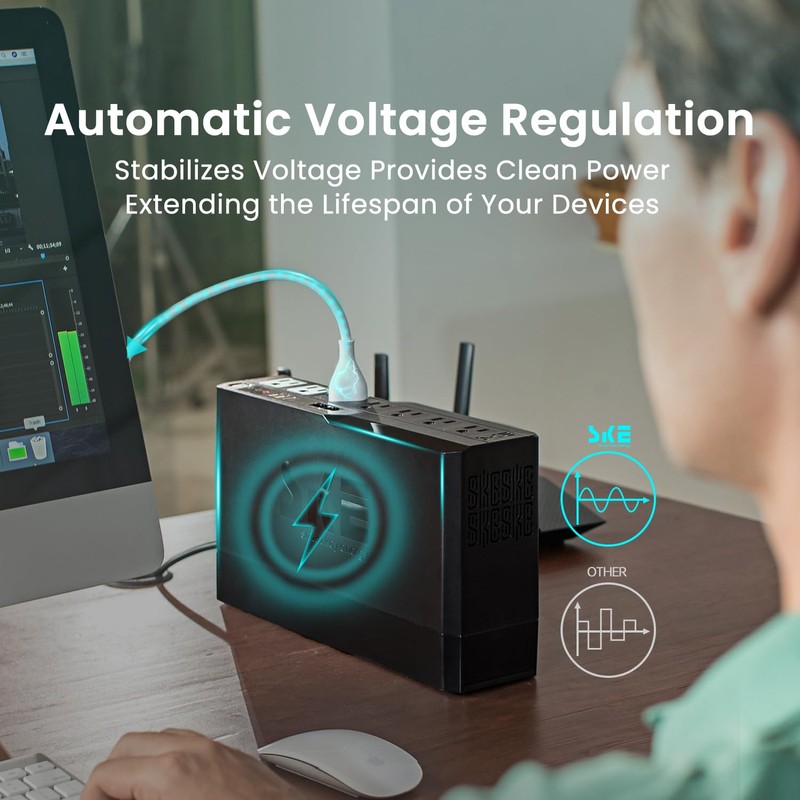 SKE SMART KEY ENERGY SKE 425VA/240W UPS Battery Backu Surge