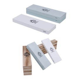 Handmade Sword - Masahiro Double Side Whetstone, Rough /400, Medium /1000, Fine /3000,2pcs Swords Blade Sharpening Stone