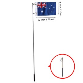 National Flag Countries Flags with Handheld Flagpole Telescopic Stainless Steel Pole with Snap Clips (Australia, with 1.6m pole)