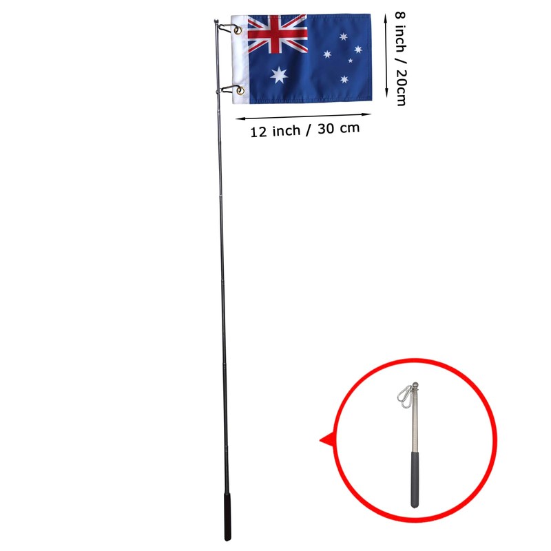 National Flag Countries Flags with Handheld Flagpole Telescopic Stainless Steel