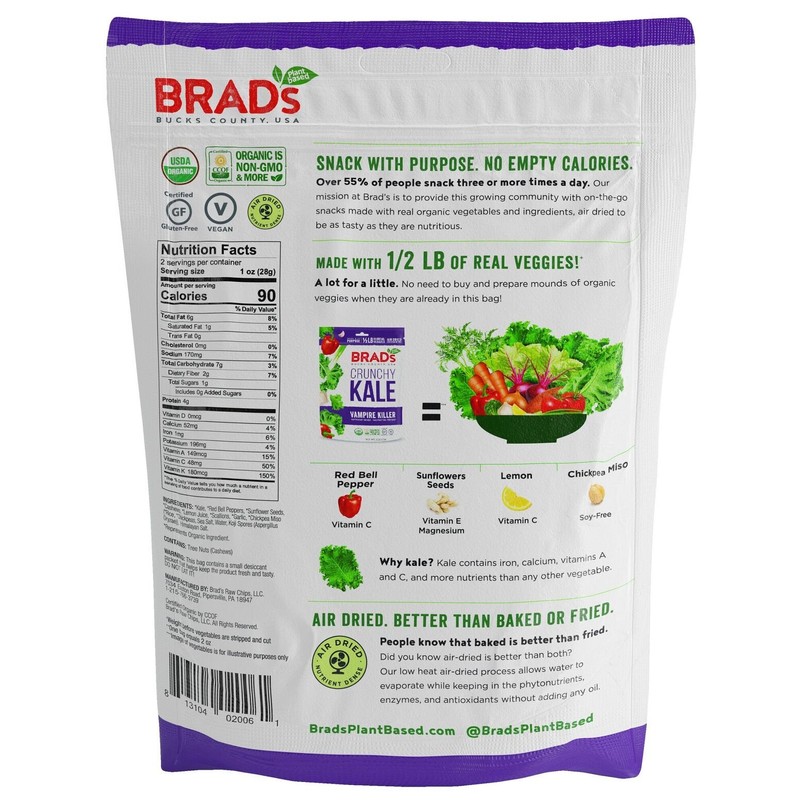 Brad's Plant Based Organic Crunchy Kale, Vampire Killer, Vampire Killer,
