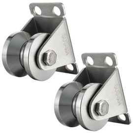 KCNOFNC 32 mm pulley steel cable, V type pulley for ropes, pulley with 2 ball bearings, pack of 2