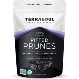 Terrasoul Superfoods ciruelas orgánicas con huesos, 1 libra