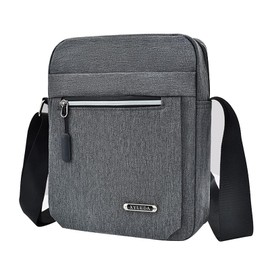 Vologle Mens Fashion Crossbody Bags Messenger Bag Women Shoulder Bag Satchel Briefcase Travel Bag Adjustable Shoulder Strap Soft Oxford with Night Reflective Strips (Grey)