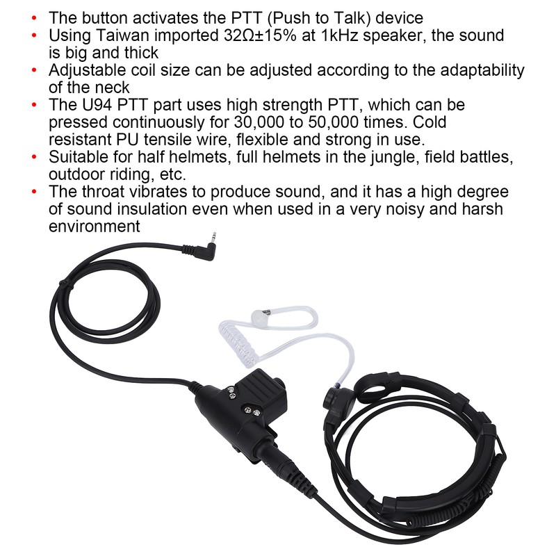 U94 PTT Headset System Adapter U94 PTT Throat Mic Headset