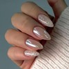 MISUD Press on Nails Almond Medium Fake Nails Glossy Glue