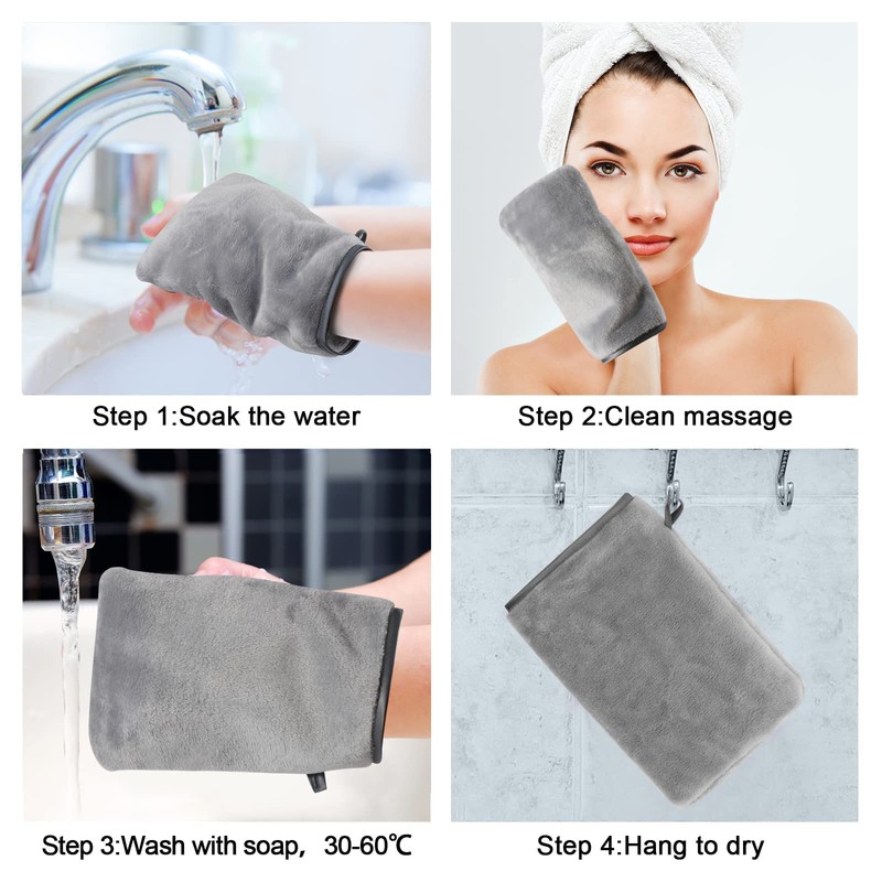 PHOGARY 8 Pack Microfiber Wash Mitts Flannel Soft Wash Mitt