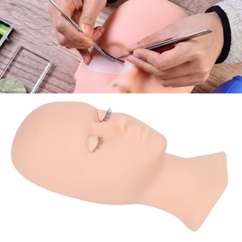 Makeup Mannequin Head, Makeup Training Heads, Eyelash Training Head, Replacement Eyelid Makeup Mannequin Head for Eyelash Extension Practice Head [Double Eyelid Pink + 1 Eye Pair]