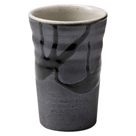 Shigaraki Ware Hechimon Free Cup Black Glaze Sink