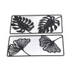 2pcs Leaf Statue Black Style Embossed Design Metal Material Decorative