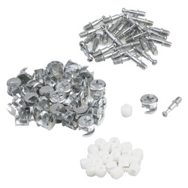 Antrader Furniture Side Knock Down Furniture Cam Lock Connecting Fitting Pre-inserted Nut Dowels connector Assembly 30 Sets (812 Fitting+25mm Fitting Screw+Open colloid)