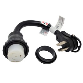 Parkworld RV 50A Shore Power Extension Cord Adapter, 50amp Camper Plug 14-50P to SS2-50R Marine Twist Lock Receptacle (1.5FT)