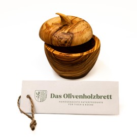das Olivenholzbrett Box with Lid IN Apple Shape - 10cm