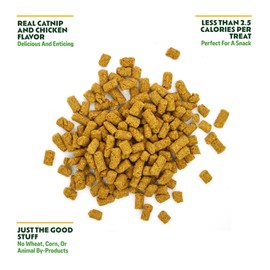 KITTY KA-ZOOM Crunchy Natural Chicken with Catnip Treats for Cats, 2.75 OZ | Low Calorie Carefully Crafted Treats for Indoor and Outdoor Felines | Hand Harvested Catnip