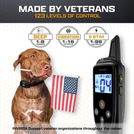INVIROX Dog Training Collar [2025 Edition] 123 Levels Dog Training Collar with Remote 1100yd Range E Collar for Dogs Training 100% Waterproof Rechargeable, Manual Bark Collar for Large Dog