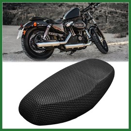 Motoforti XXL Black Motorcycle Net Mesh Seat Full Cover Breathable Cushion Long-lasting