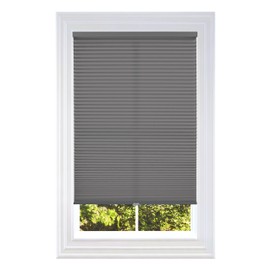 BlindsAvenue Cellular Honeycomb Cordless Polyester Shade, 9/16" Single Cell, Light Filtering, Anthracite, Size: 18" W x 48" H