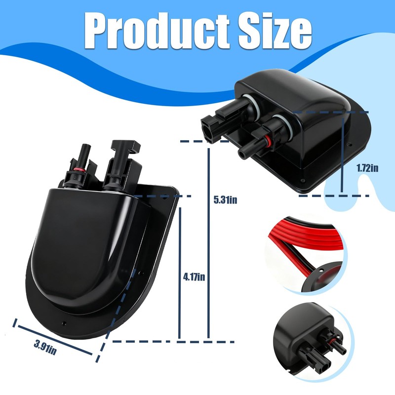 Solar Cable Entry Gland with 3FT 10AWG Solar Extension Cable