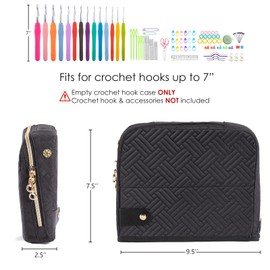 MYBAGZING Empty Crochet Hook Case - Crochet Hook Organizer Case Stand Up-Corchet Organizer - Crochet Hook Holder for Knitting & Crochet Supplies, Crochet Needles, Crochet Accessories